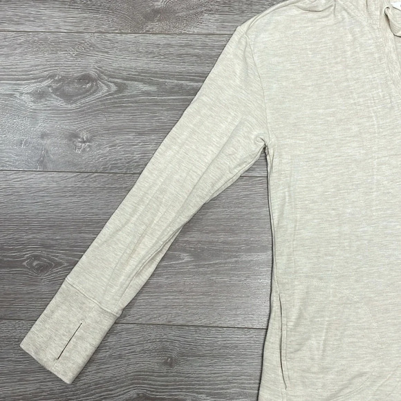 Athleta Studio Split Neck Hoodie Oatmeal Heather S - Picture 5 of 16